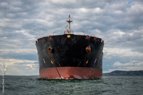 A Large Ship's Bow From the Sea