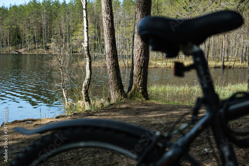 view blurred bicycle travel crosscounty summer photo