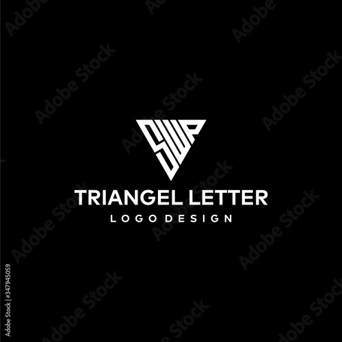 Bold and strong logo design of triangle shape with clear background colours - EPS10 - Vector.