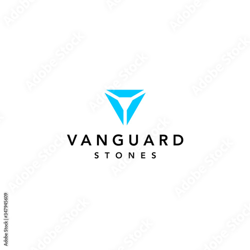 Modern and clean shape logo design of triangle and letter V with clear background colours - EPS10 - Vector.
