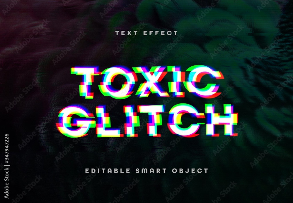 Glitch Text Effect Generator. Graphic Styles mockup Stock Vector