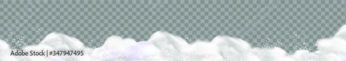 Bath foam isolated on transparent background. Shampoo bubbles texture.Sparkling shampoo and bath lather vector illustration