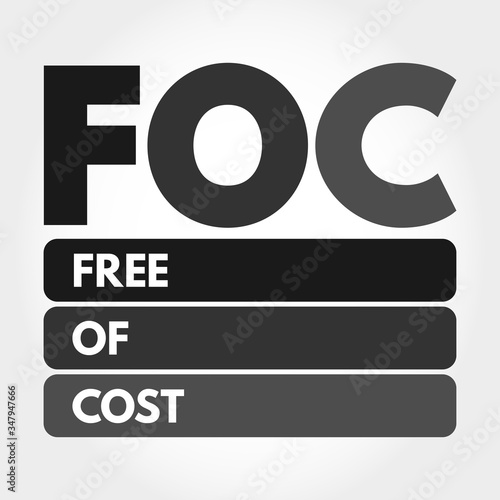 FOC - Free Of Cost acronym, business concept background photo