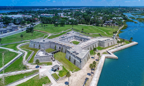 Aerial view of fort in St. Augustine, Florida