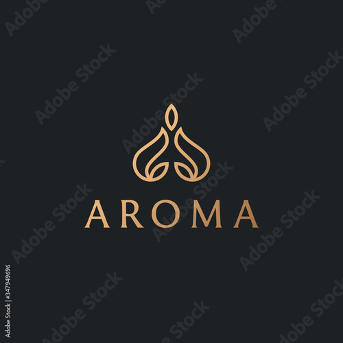 Fotografia Abstract aroma candle logo for store or salon