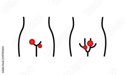 genital herpes line icon, vector illustration