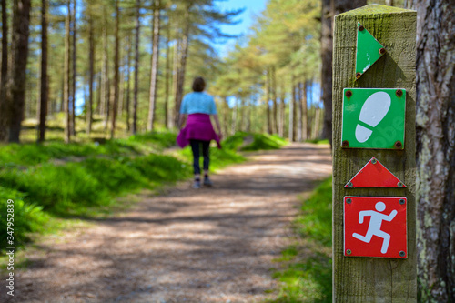 Walking signs at Newborough forest