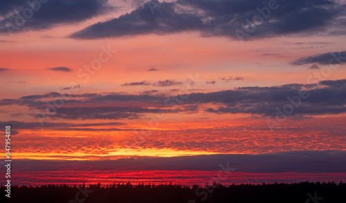 colorful dramatic sky with cloud at sunset 