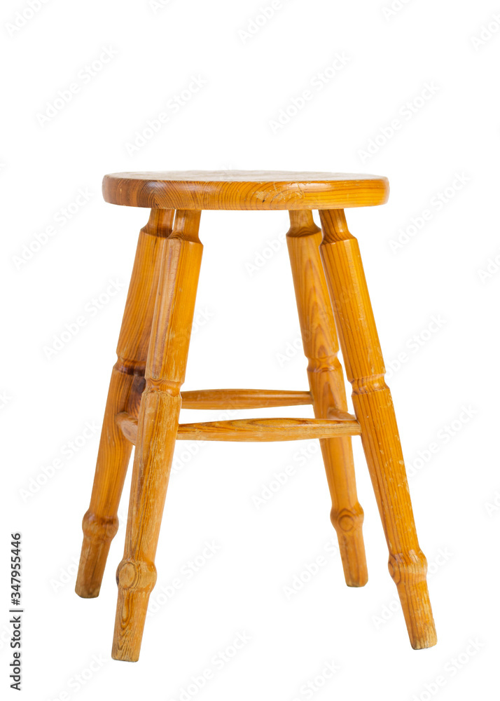 old wooden chair, stool isolated on white background old wooden chair, stool isolated on white background