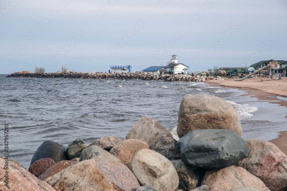 The nature of Lake Ladoga. Leningrad region of Russia.