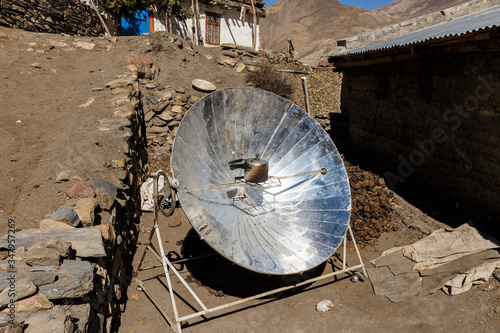 Quadro em tela Solar parabolic heater for cooking in the mountain villages of Nepal