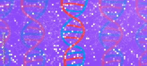 DNA drawings and abstract network patterns background