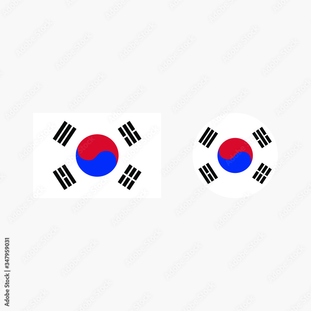 South Korea country flag graphic element Illustration template design
