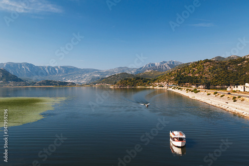 A beautiful landscape view at Lake Skadar in Montenegro, famous tourist attraction and the largest lake in Southern Europe. photo