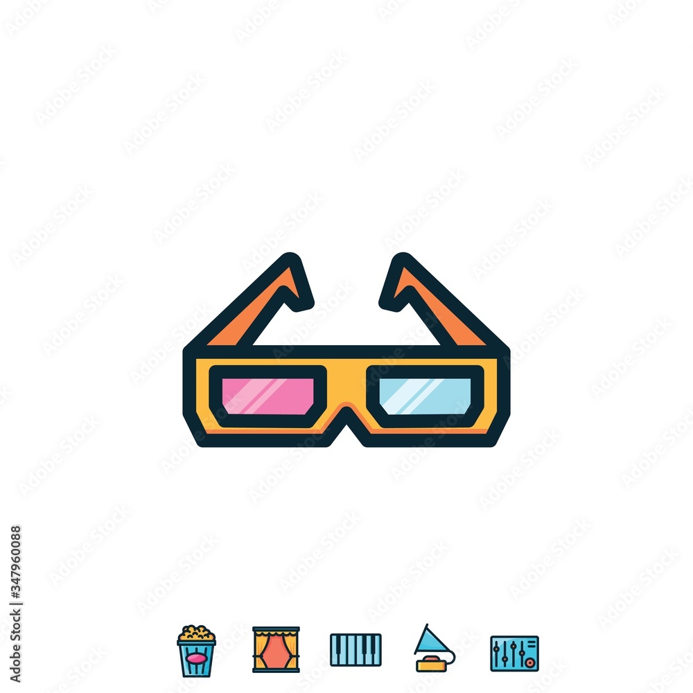 3D movie glasses icon vector illustration design 3D movie glasses icon vector illustration design