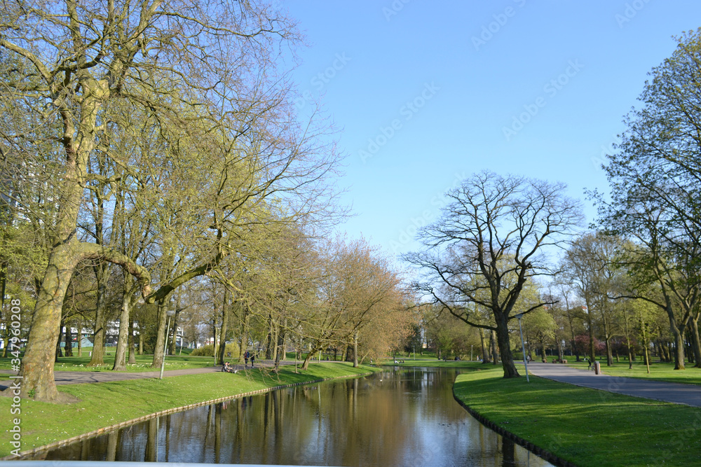 river in a park in netherlands