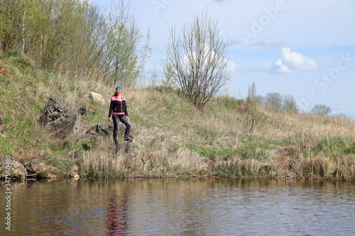 athletic woman on a walk