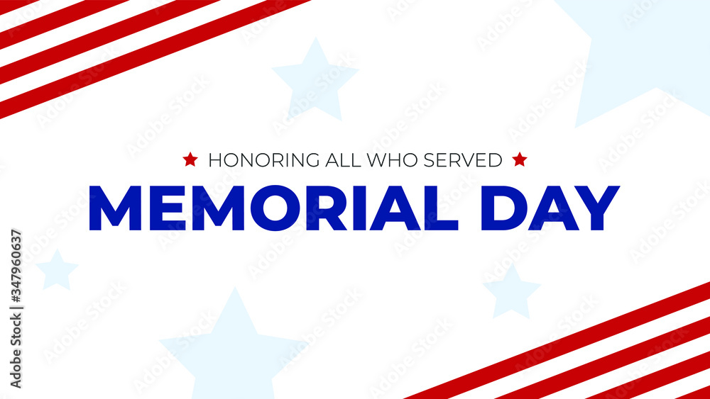 Memorial Day - Honoring All Who Served Patriotic Vector Illustration