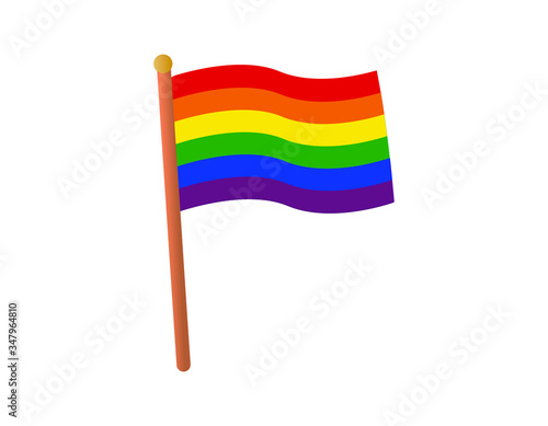 Vector icon flag. Pride flag, design element for pride month.The colors of the rainbow. Love symbol icon. Illustration of a gay pride flag. Stock vector illustration on white isolated background.