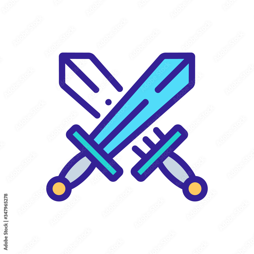 battle of swords icon vector. battle of swords sign. color symbol illustration battle of swords icon vector. battle of swords sign. color symbol illustration
