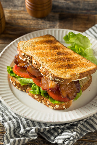 Homemade Bacon Lettuce Tomato BLT Sandwich