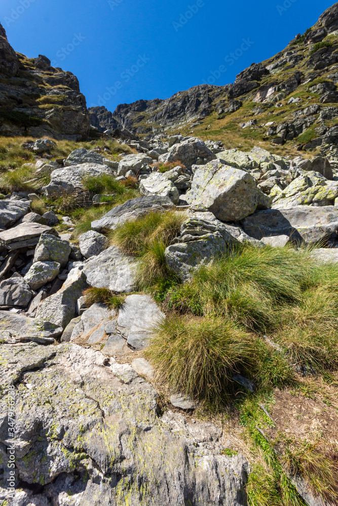 Landscape from hiking trail for Malyovitsa peak, Rila Mountain Landscape from hiking trail for Malyovitsa peak, Rila Mountain