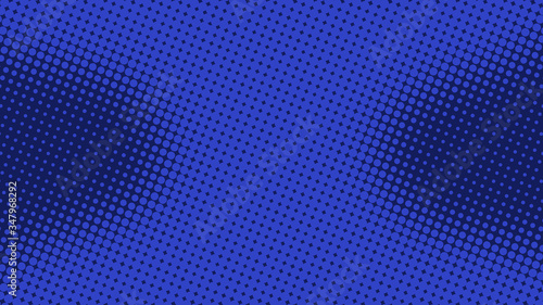 Dark blue pop art background in retro comic style with halftone dotted design, vector illustration eps10