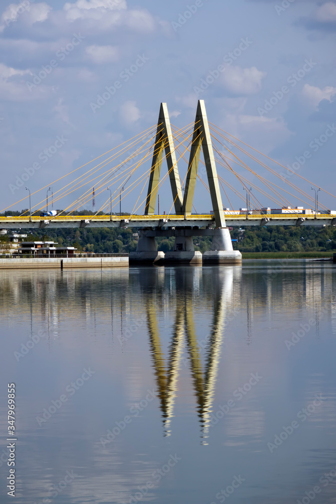 Obraz premium Millennium Bridge across the Kazanka River. Kazan, Republic of Tatarstan, Russia..