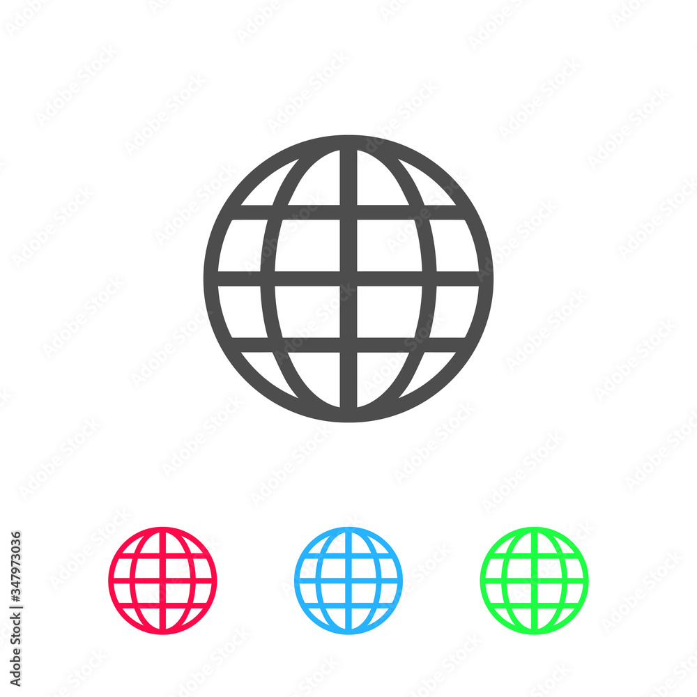 Globe icon flat Globe icon flat