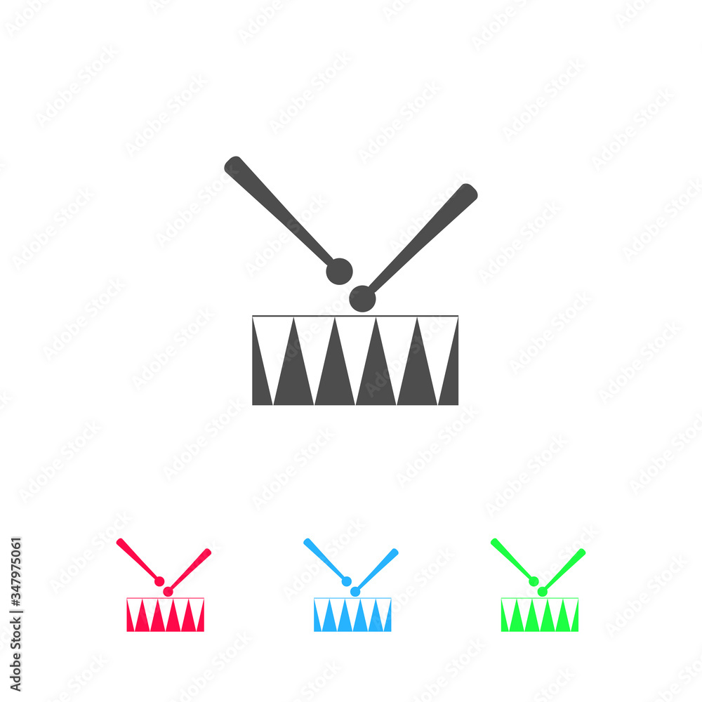 Snare Drum icon flat Snare Drum icon flat
