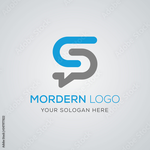 S letter logo.Vector social media logo design for communication.