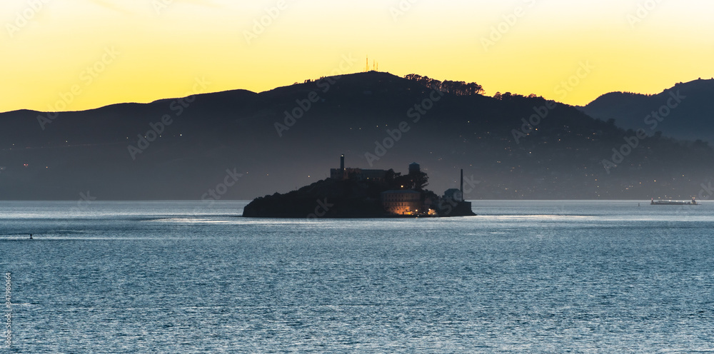 Alcatraz Island during Sunset