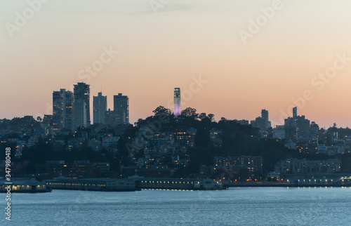 Coit Tower during Sunset