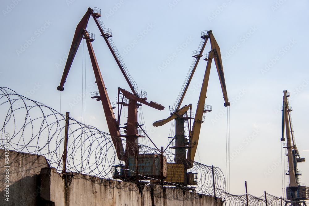 cranes in port