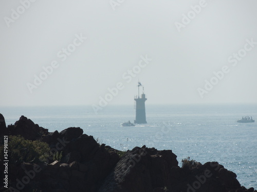 Lighthouse in the coast near saint tropez