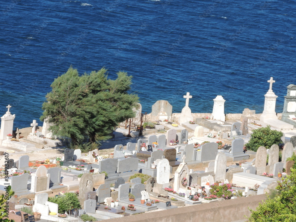 Cemetery  on the coast of saint tropez