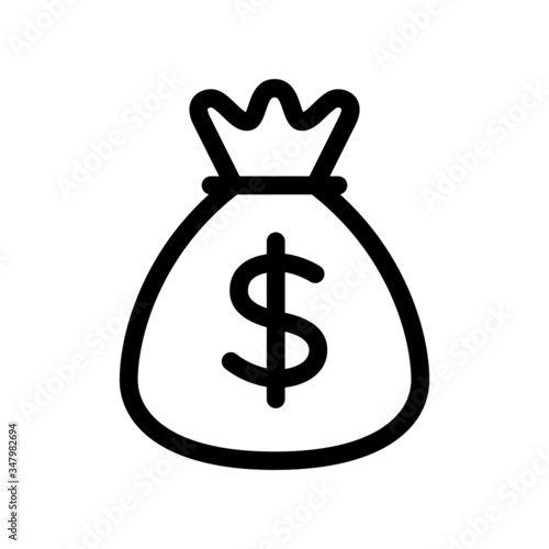 Money Bag icon template, Money Bag symbol vector sign isolated on white background illustration for graphic and web design