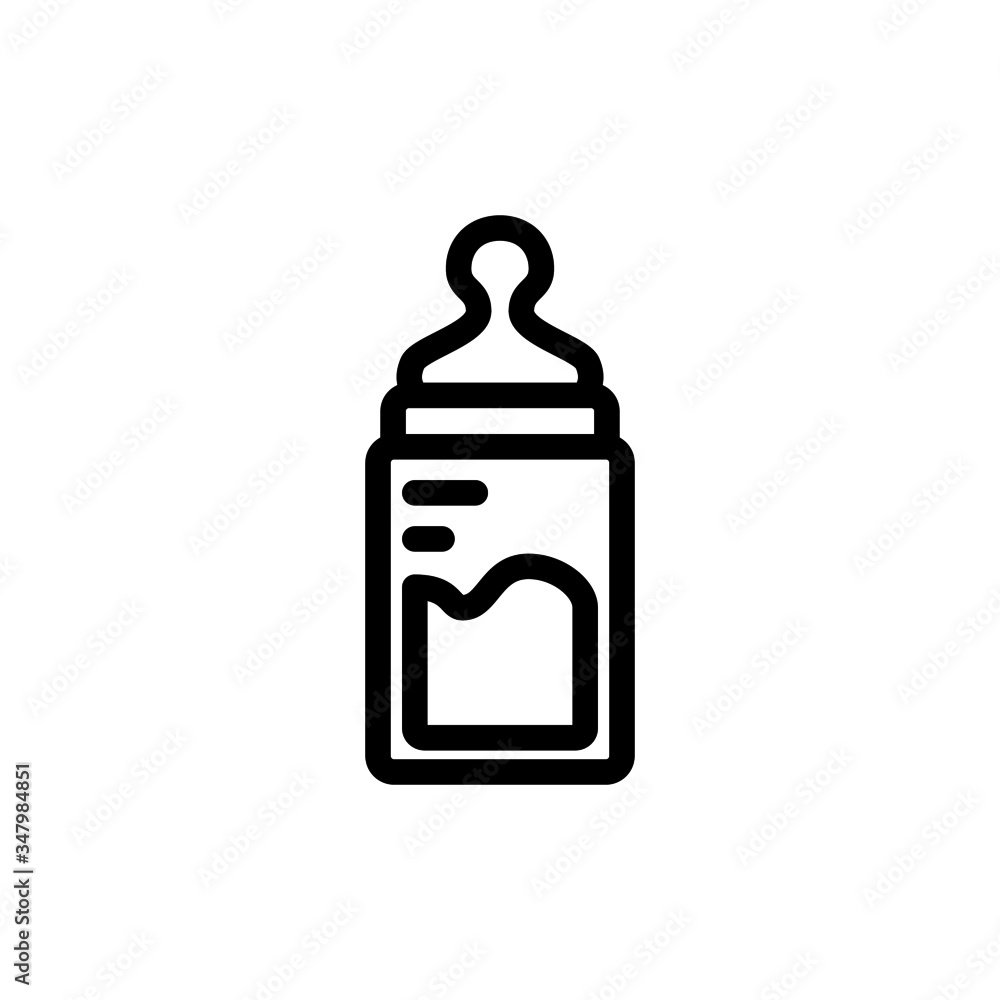feeding bottle icon in line art style, baby symbol, milk bottle icon vector feeding bottle icon in line art style, baby symbol, milk bottle icon vector