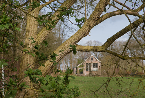 Old school Boschoord. Old school. Historic building. Monument.  Maatschappij van Weldadigheid Frederiksoord Drenthe Netherlands photo