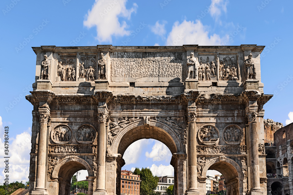 Arch of Constantine in Rome, Italy.