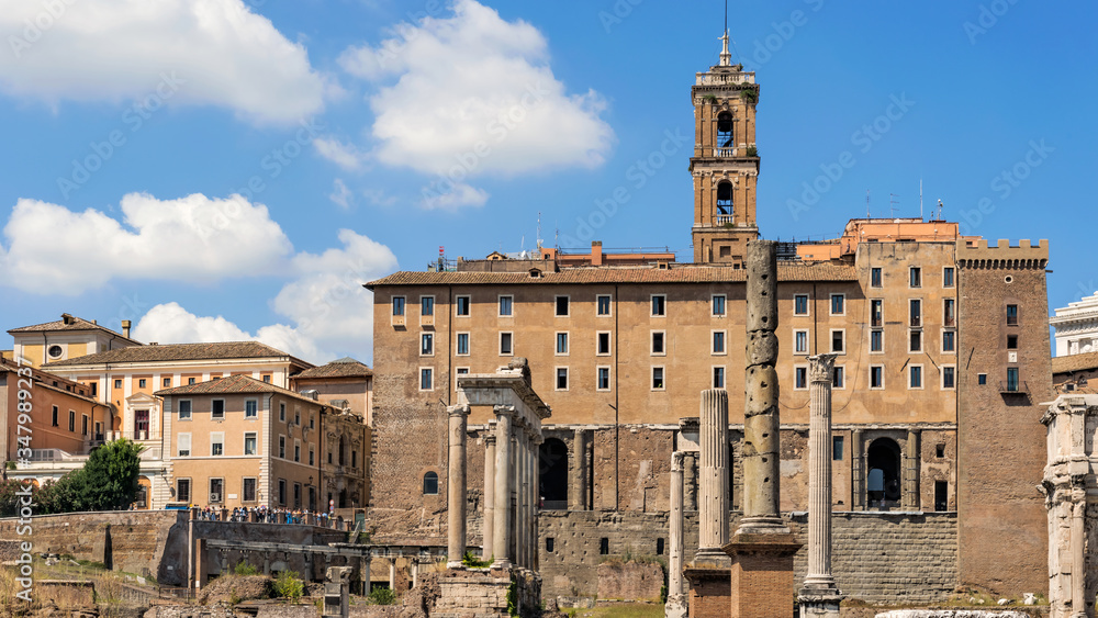Roman Forum or Forum Romanum in Rome, Italy.