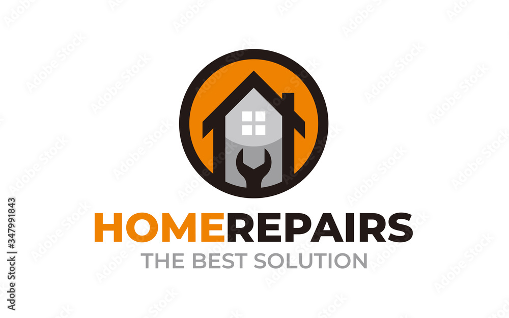 Creative Home repair Concept Logo Design Creative Home repair Concept Logo Design