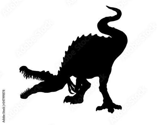 Carnivorous dinosaur - Baryonyx. Dino attack isolated drawing.
