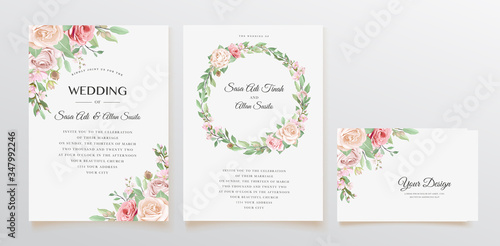 beautiful roses invitation card template