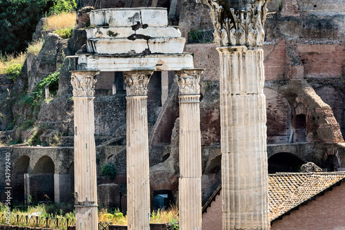 Temple of Castor and Pollux in Rome, Italy