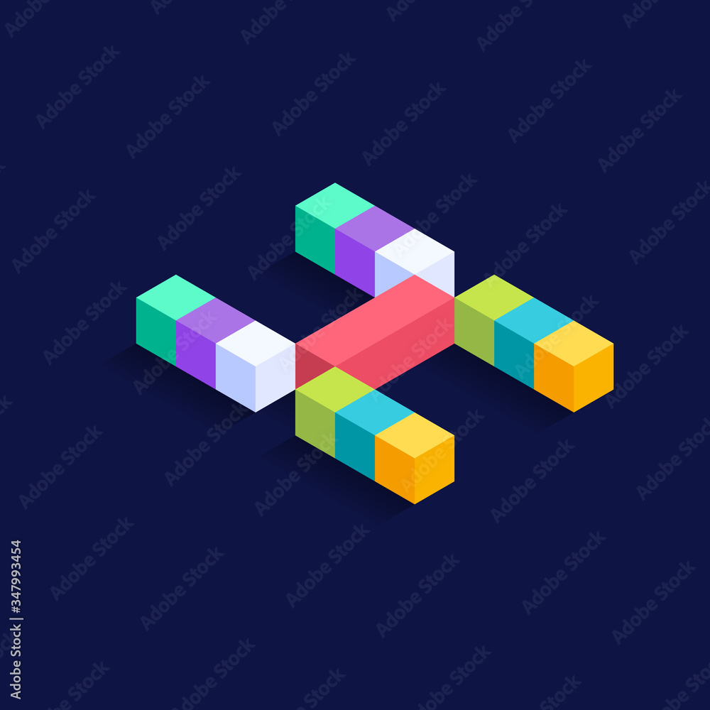 Letter X Isometric colorful cubes 3d design, three-dimensional letter vector illustration isolated Letter X Isometric colorful cubes 3d design, three-dimensional letter vector illustration isolated