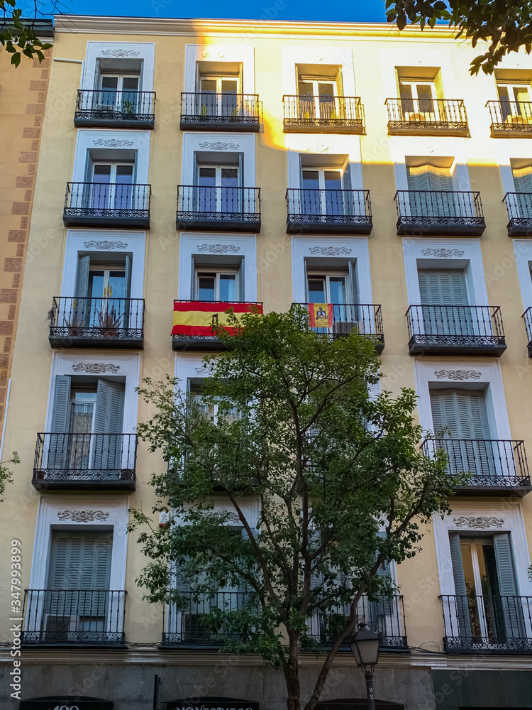 Views of Madrid city in fase zero after the Covid virus lockdown