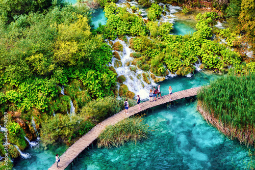 Fototapeta Naklejka Na Ścianę i Meble -  Waterfalls in Plitvice Lakes National Park, Croatia