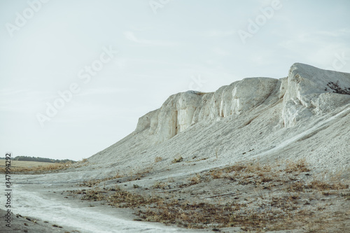 chalk mountain against the blue sky