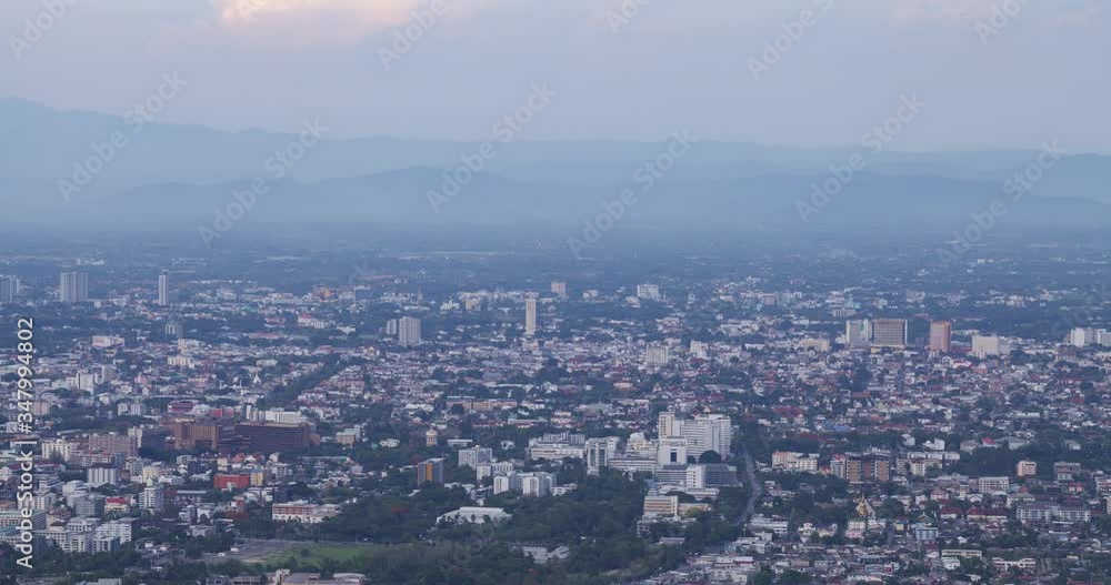 Time lapse view of Chiang Mai cityscape, Northern Thailand. Time lapse view of Chiang Mai cityscape, Northern Thailand.